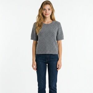 Women's One Step Up Gray Crew Neck Sweater Med Wool Blend Minimalist Chic Cozy